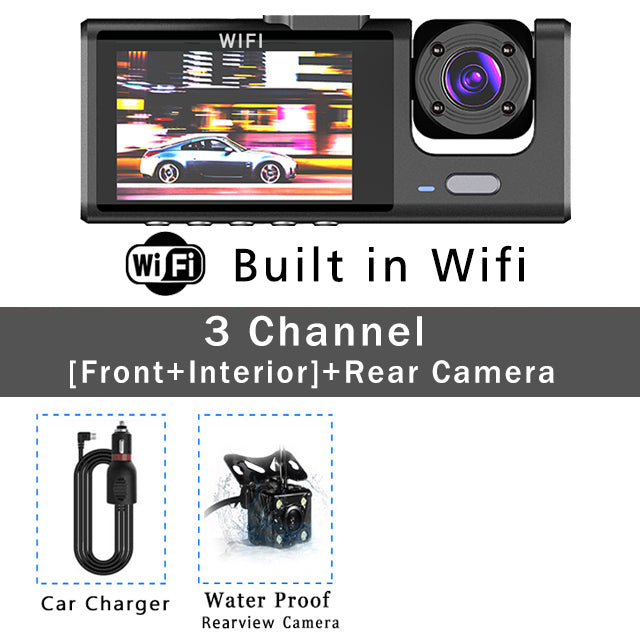 Three Way Dash Cam With 24 Hour Parking Monitor