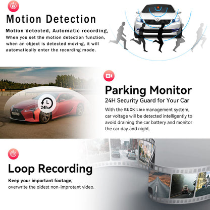 Three Way Dash Cam With 24 Hour Parking Monitor