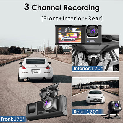 Three Way Dash Cam With 24 Hour Parking Monitor